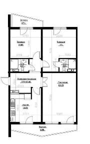 ЖК Nur 3 комнатная Евроремонт 86м2 Алайский базар Центр города