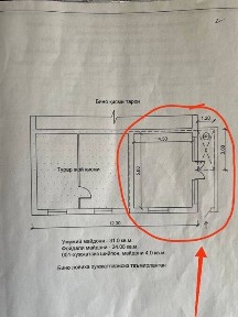 Срочно 1комнатная 31 м² отдельный вход, бывш. общежит