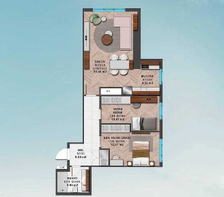 Nest One 3/11/51 квартира коробка 74м2: