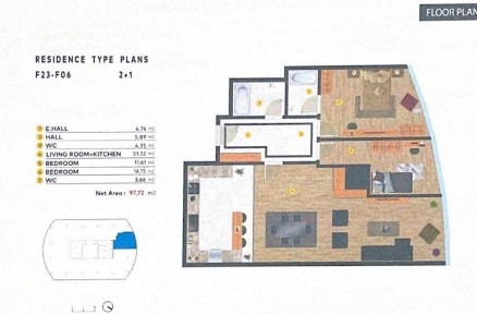 Яккасарайский район, Текстильный мост 3х комнатная квартира 97м²