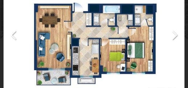 Продаётся Ташкент Сити Boulevard 3/4/7 квартира 92м2 Вид на Милан: