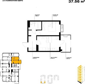 1-комнатная квартира в жк; Ozmakon от застройщика Golden House.