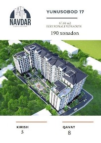 ‼️СРОЧНО‼️РАССРОЧКА‼️Продажа: 2-комн. квартира 68 м², Юнусобад 17