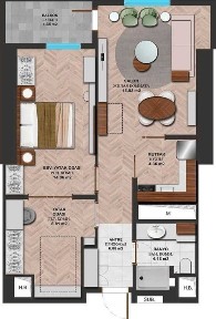 Срочно ПРОДАЁТСЯ 2ком квартира на ЖК Nest one 58.78м2