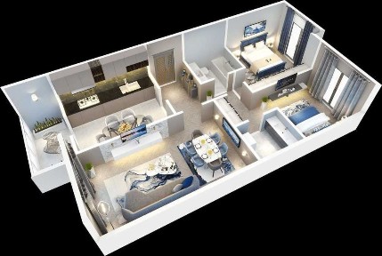3-комнатная 91 м² в ЖК Modern Sergeli (Метро Бекат-4, Коробка)