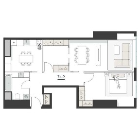 СРОЧНО ПРОДАЁТСЯ 2ком квартира ЖК Nest one вид на консерватория 74м2