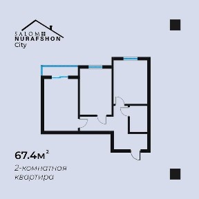 Salom Nurafshonda 2 xonali xonadonlar sotuvda
