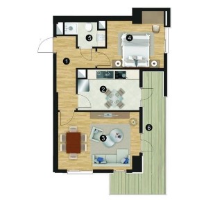 Продаётся 2ком квартира ЖК New port 12 этаж 53кв. м