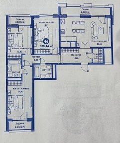 Продается 4х ком квартира, ЖК Regnum Plaza, ор-р: ул. Сайрам, 107,47м²