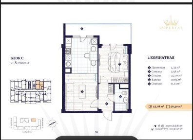 Продается 2х комнатная Квартира Imperial Club City!