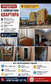 Уй сотилади 2 хона 3 хона килинган