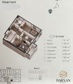 Продается своя квартира Barxan resinedce