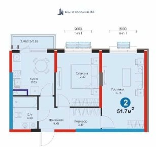 Мирзо-Улугбек! 2-комнатная 51,7 м² | Олимпийский городок | Ипотека (М)