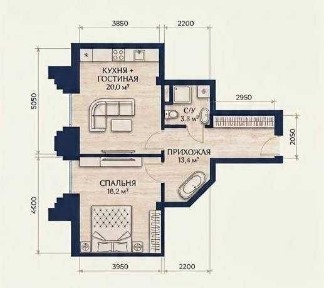 2-комн. квартира 56.4 м² в ЖК Sapphire Terrace