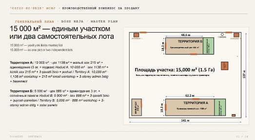 Производственный комплекс 3 цеха на 1,5 Гектарах