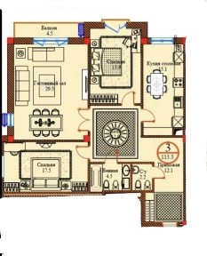 Новостройа 3-комнатная ЖК Barocco 115 м² Минор Юнусабад коробка