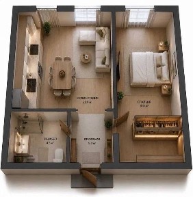 Квартира Ж/К Darhan Residence 2/4/12 50 кв. м
