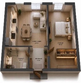 Квартира Ж/К Darhan Residence 2/4/12 50 кв. м