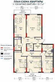 ЖК NRG Vohha | 4-комнатная 124.7 м² | Кадастр