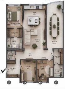 СРОЧНО! 4 комнатная ЖК Shahriobod 106м2 коробка, кадастр есть