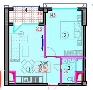 Bobur Residence 43м2 коробка срочно