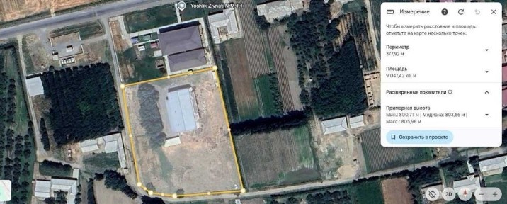 1 gektarlik yer maydoni va 1000 m.kv lik omborxona srochna sotiladi!