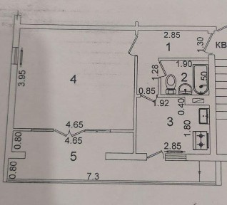 Юнусабад 6 Хузур 1 КОМНАТНАЯ/4/4 Франция 42м²