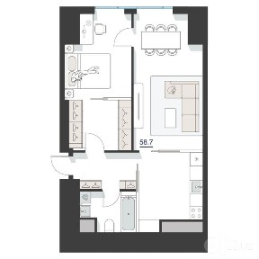 СРОЧНО ПРОДАЕТСЯ 2х ком квартира в ЖК Nest One 24-этаж