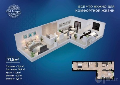 Яшнабад кирпичный дом каробка 71.5м2 5 минут от аэропорта