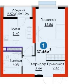 1 комнатная квартира в Яшнабаде всего за 37 550 у.е.
