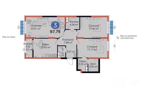 Продается 3х комнатная квартира, ЖК NRG Jomiy,круг Джами, 97.75м2