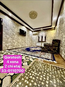 Qoratoshda 4 xonali 100 kvm li 2 chi etajda uy sotiladi. O'zimiki