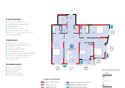 4-комнатная квартира 141 м², Мирзо-Улугбекский район, 12 этаж