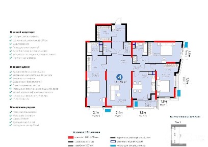 4-комнатная квартира 141 м², Мирзо-Улугбекский район, 12 этаж