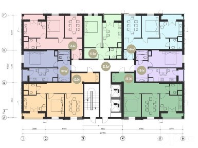Новостройка, Новомосковская, new mahal 40.4 м2