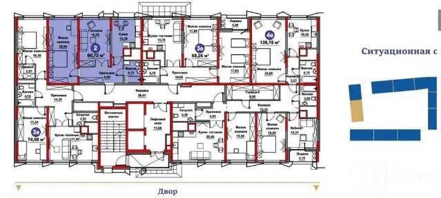 Regnum Plaza | 2-ком 60,72 м² 2 этаж | Сайрам Максим Горький| ТОП!