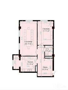 Жк Mavera Town 3х-комнатная 82.07м2 Коробка