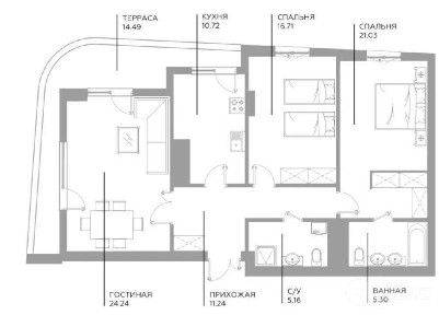 Продаётся квартира в ЖК Infinity 3х комн, 104м2 ‼️ Азимова