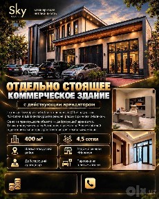 Отдельно стоящее Здание с современным дизайном 400кв 4,5сотки 3 уровня