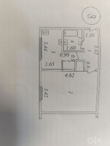 1 ком. квартира, 1/1/2. Дом деревянный, 31 м². Спутник 8, Сергели