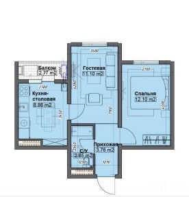 2 xona Tayyor 40m2 JK Bashkent