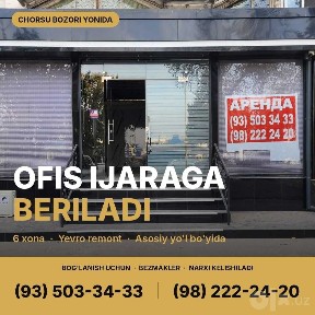 Arenda joy beriladi 6 xona yevro remont sentr yol yuzida