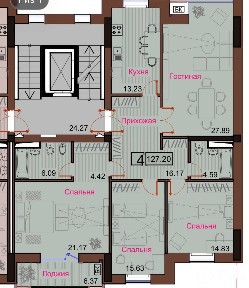 4/5/9 Квартира 127.20 м2. Ор-р: Мирабадский хокимият, 94 школа